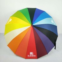 16 ribs logo print business green umbrella manufacture